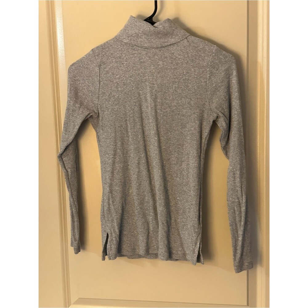 Ambiance Heather Gray Long Sleeve Fitted Turtleneck Top Womens Sz Medium